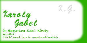 karoly gabel business card